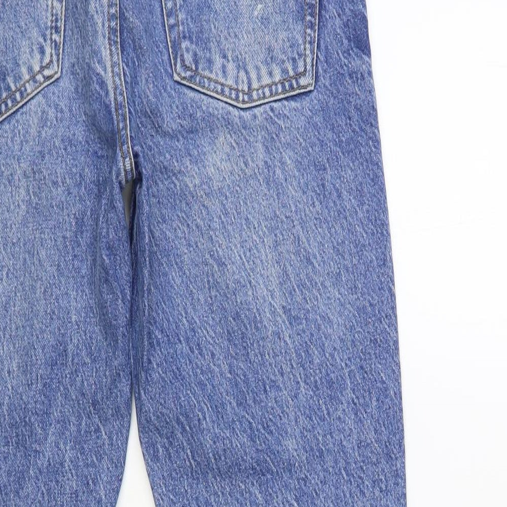 Zara Womens Blue Cotton Tapered Jeans Size 28 in L28 in Regular Button