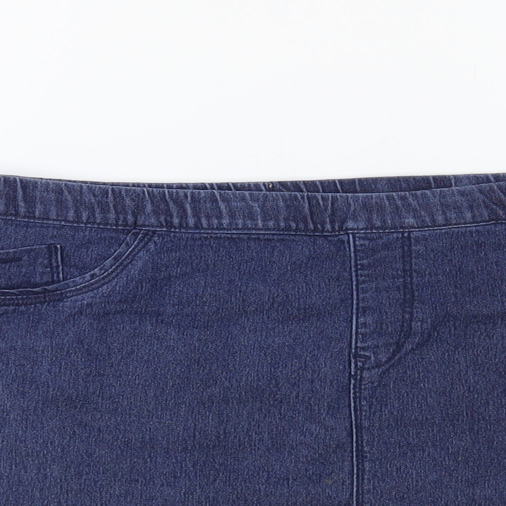 Denim & Co. Womens Blue Cotton Mini Skirt Size 12