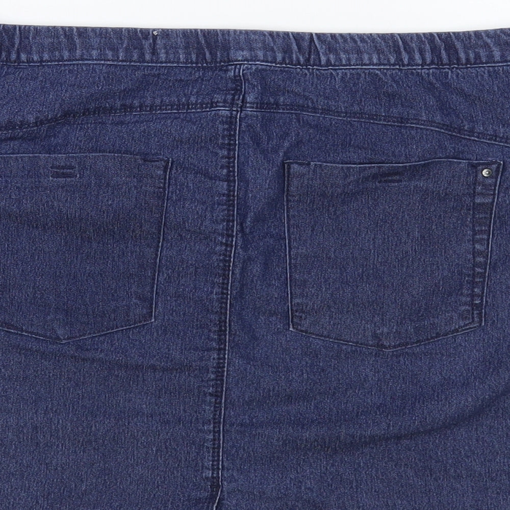 Denim & Co. Womens Blue Cotton Mini Skirt Size 12