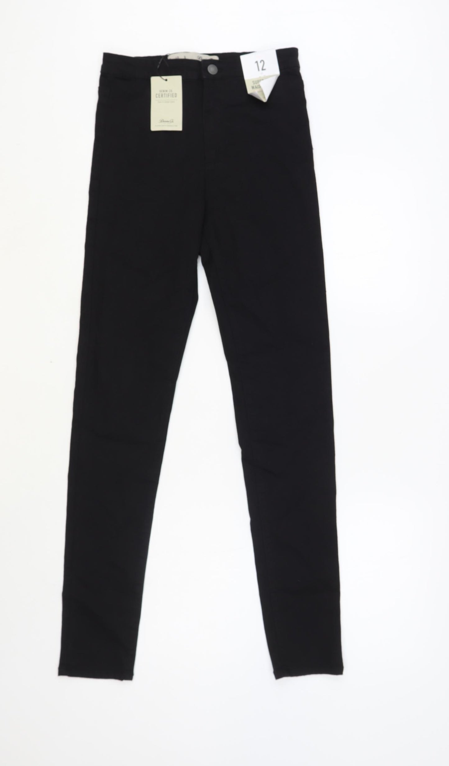 Denim & Co. Womens Black Cotton Skinny Jeans Size 12 L30 in Regular Button