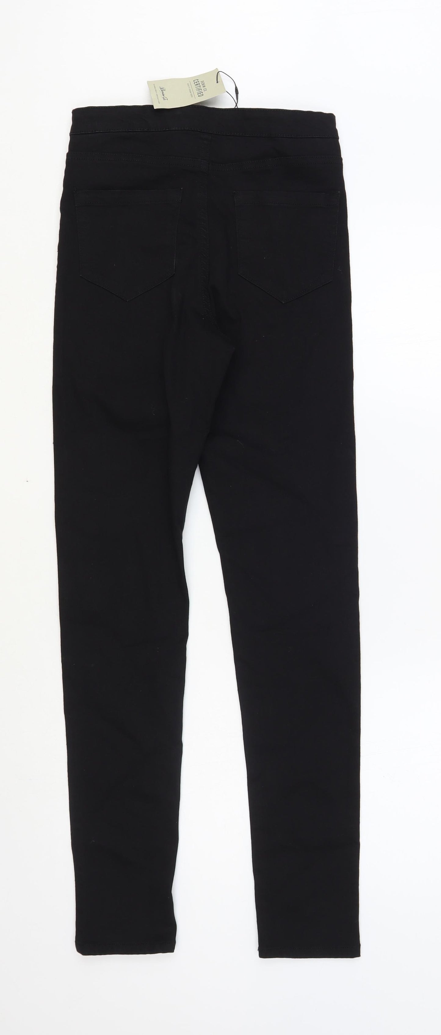 Denim & Co. Womens Black Cotton Skinny Jeans Size 12 L30 in Regular Button