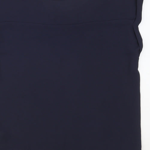 NEXT Womens Blue Polyester Basic Blouse Size 8 Round Neck - Embellished Neckline
