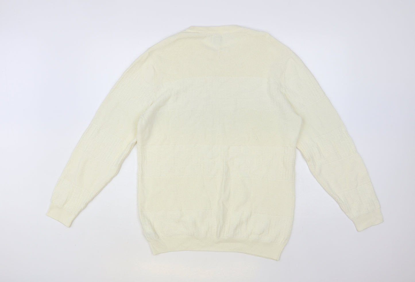 NEXT Mens Ivory Crew Neck Cotton Pullover Jumper Size M