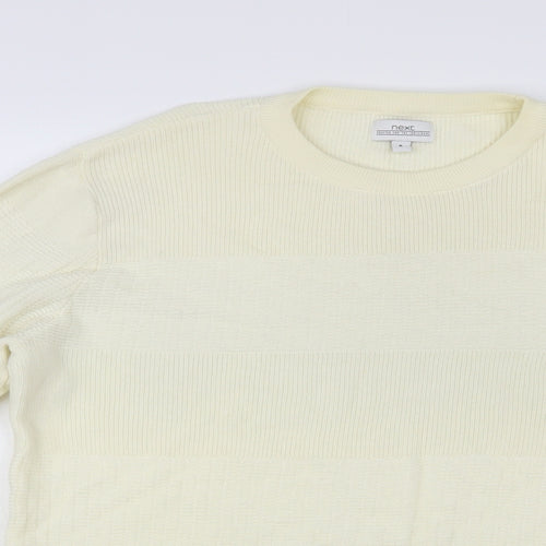 NEXT Mens Ivory Crew Neck Cotton Pullover Jumper Size M
