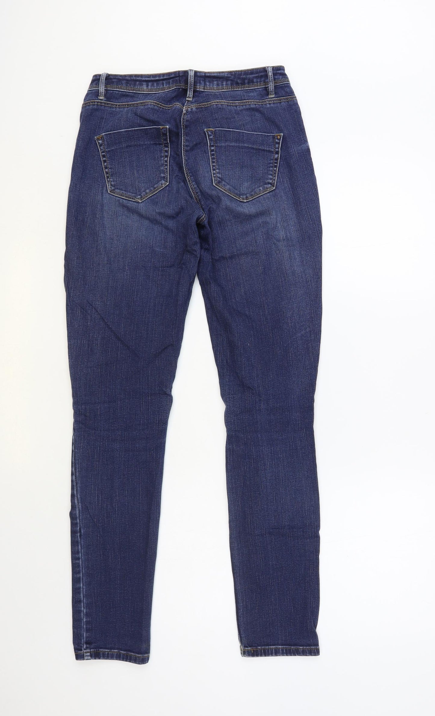 Red Herring Womens Blue Cotton Skinny Jeans Size 8 L30 in Regular Button