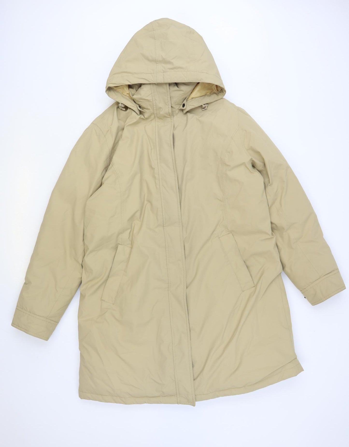 Lands' End Womens Beige Parka Coat Size L Zip