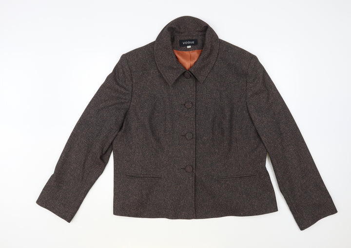 Vogue Womens Brown Jacket Blazer Size 20 Button