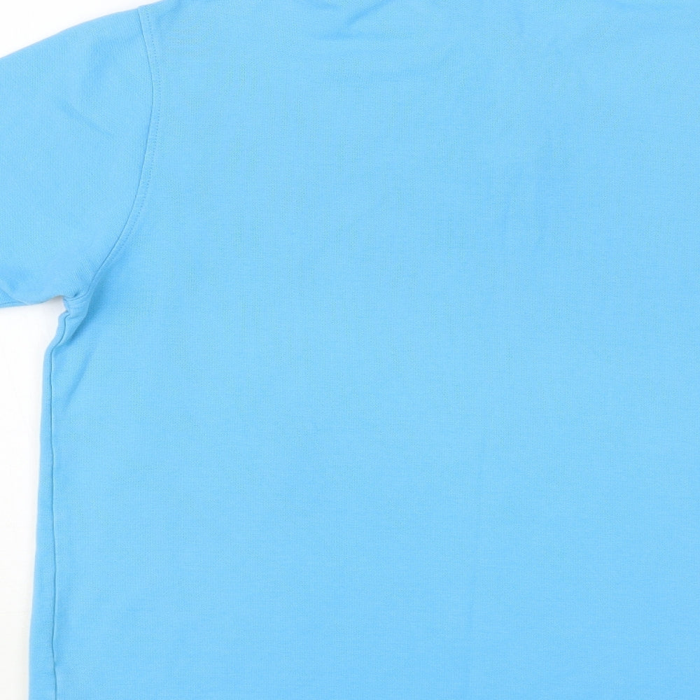 Dunnes Stores Mens Blue Cotton Polo Size L Collared Button