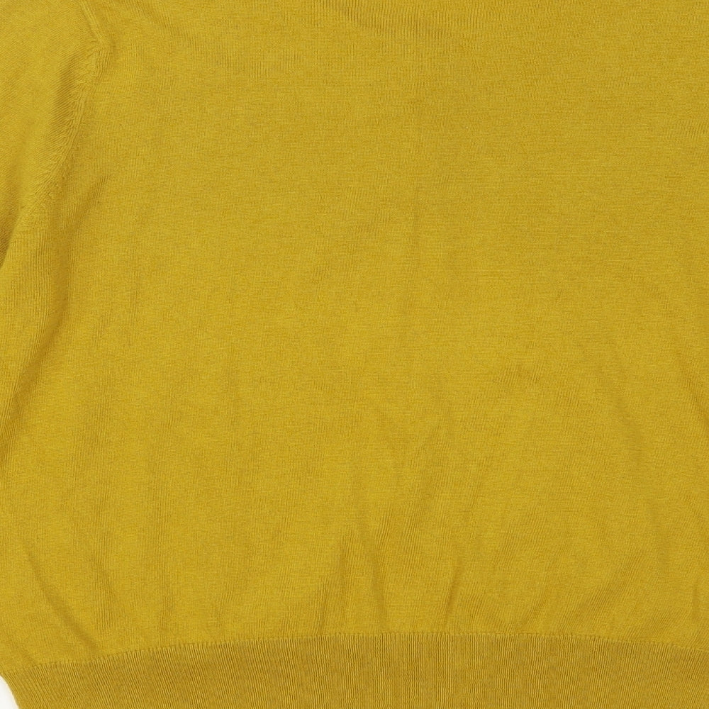 NEXT Womens Yellow Round Neck Cotton Cardigan Jumper Size 16
