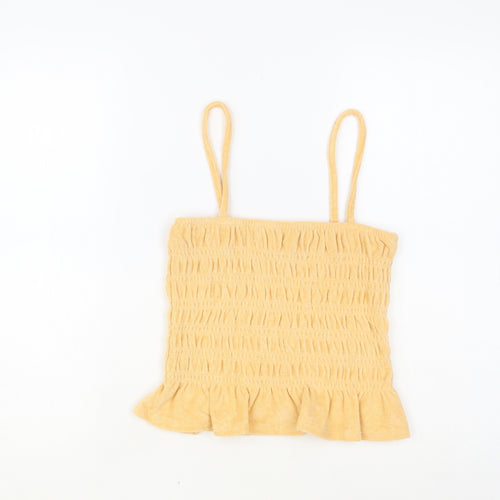 H&M Womens Orange Cotton Camisole Tank Size S Square Neck