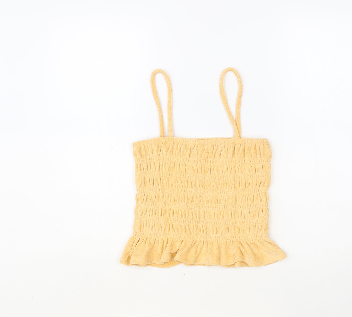 H&M Womens Orange Cotton Camisole Tank Size S Square Neck