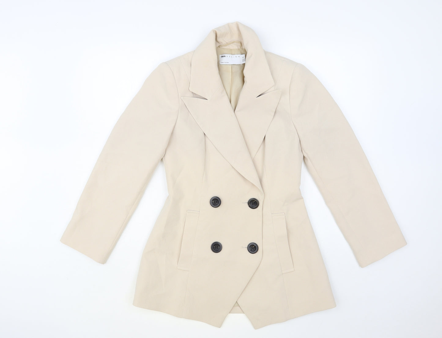 ASOS Womens Beige Jacket Blazer Size 4 Button