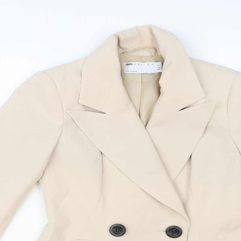 ASOS Womens Beige Jacket Blazer Size 4 Button