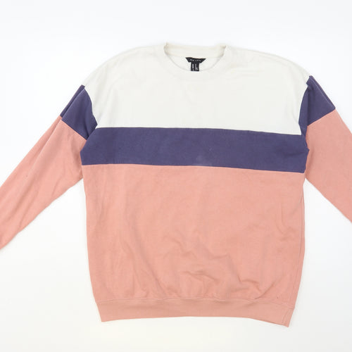 New Look Womens Multicoloured Colourblock Cotton Pullover Sweatshirt Size S Pullover