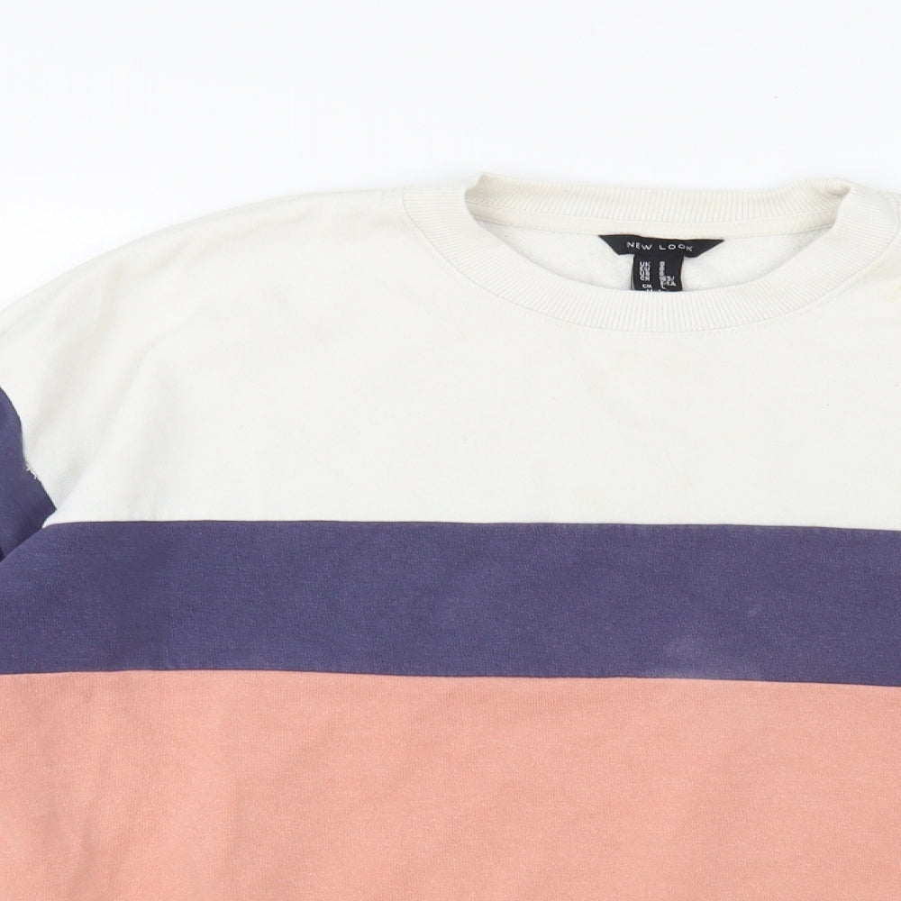 New Look Womens Multicoloured Colourblock Cotton Pullover Sweatshirt Size S Pullover