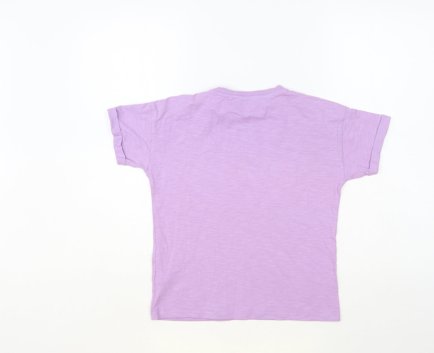 Marks and Spencer Girls Purple Cotton Pullover T-Shirt Size 9-10 Years Crew Neck Pullover - Busy Blogging