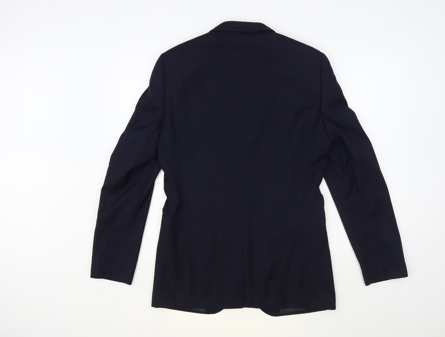 Preworn Mens Blue Polyester Jacket Blazer Size 36