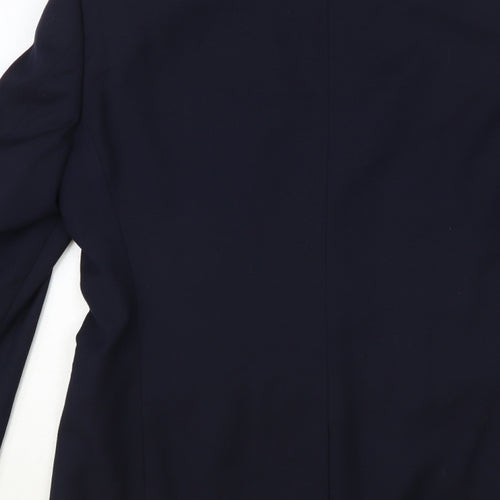 Preworn Mens Blue Polyester Jacket Blazer Size 36