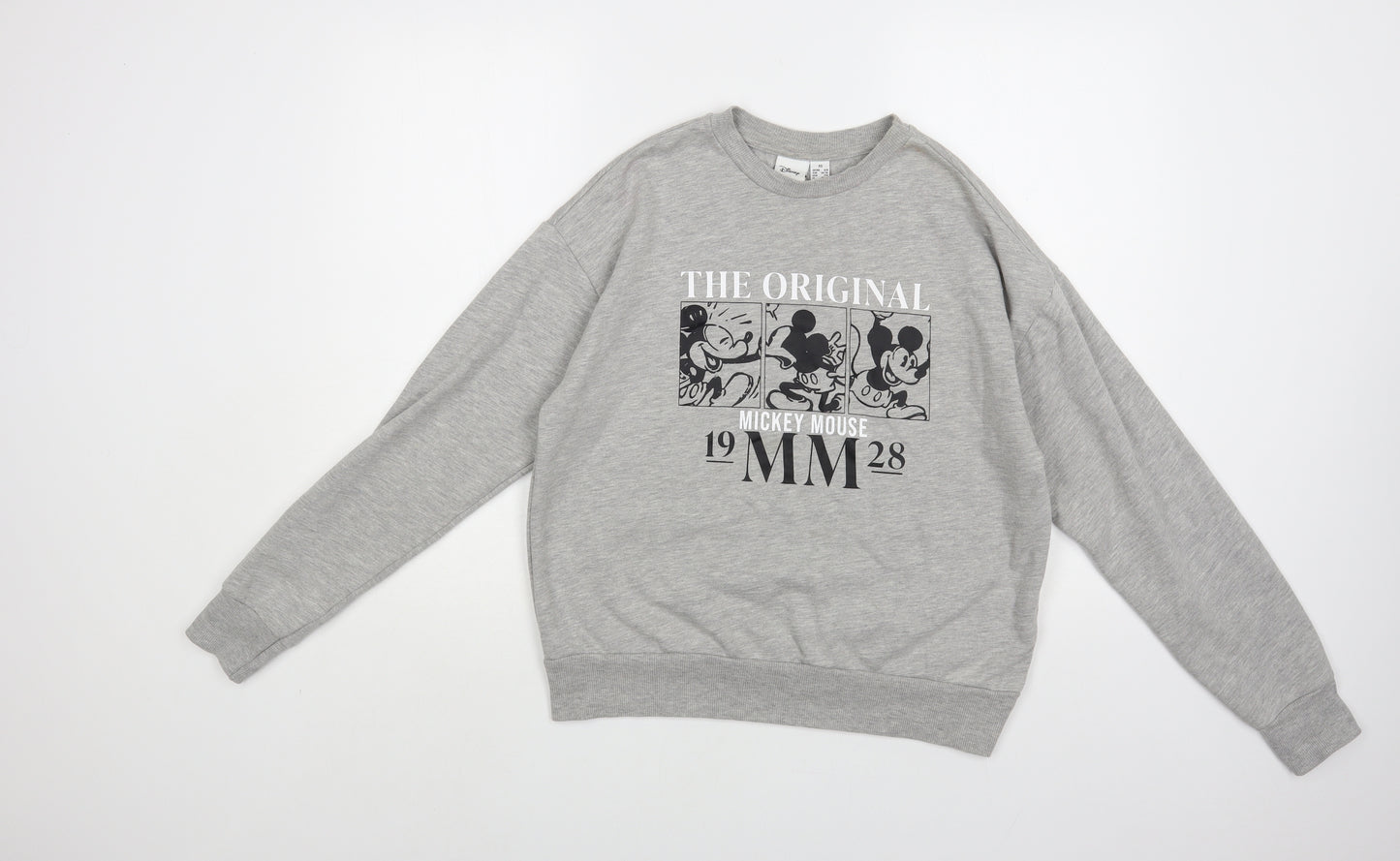 Primark Womens Grey Cotton Pullover Sweatshirt Size 6 Pullover - Mickey Mouse
