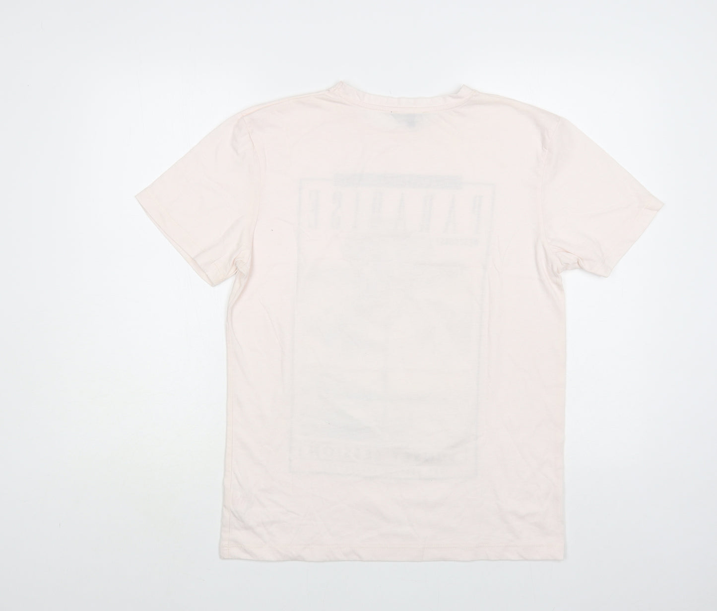 Twisted Soul Mens Pink Cotton T-Shirt Size S Crew Neck - Paradise