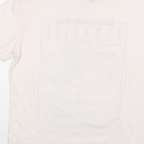 Twisted Soul Mens Pink Cotton T-Shirt Size S Crew Neck - Paradise