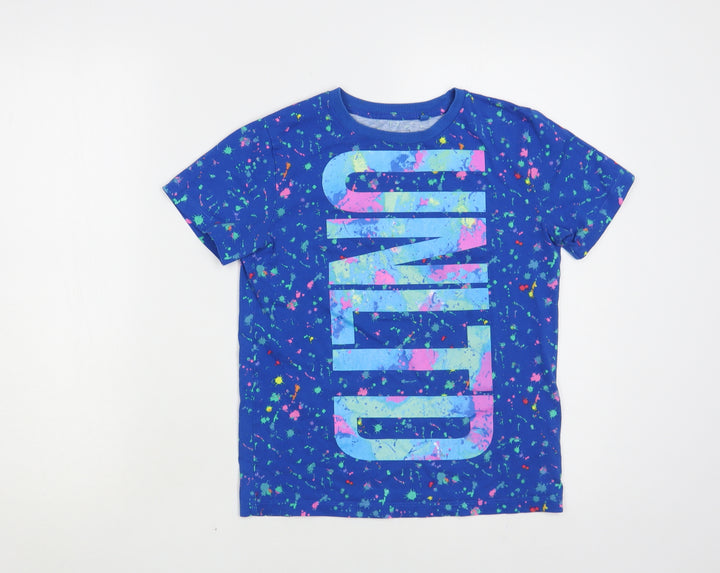NEXT Boys Blue Geometric Jute Pullover T-Shirt Size 8 Years Crew Neck Pullover - Unlimited