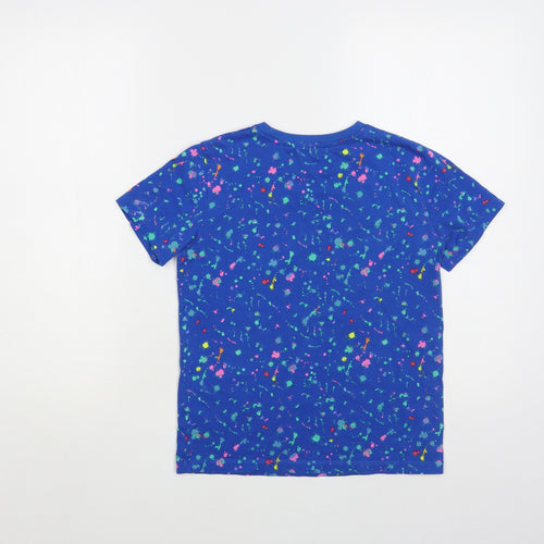 NEXT Boys Blue Geometric Jute Pullover T-Shirt Size 8 Years Crew Neck Pullover - Unlimited