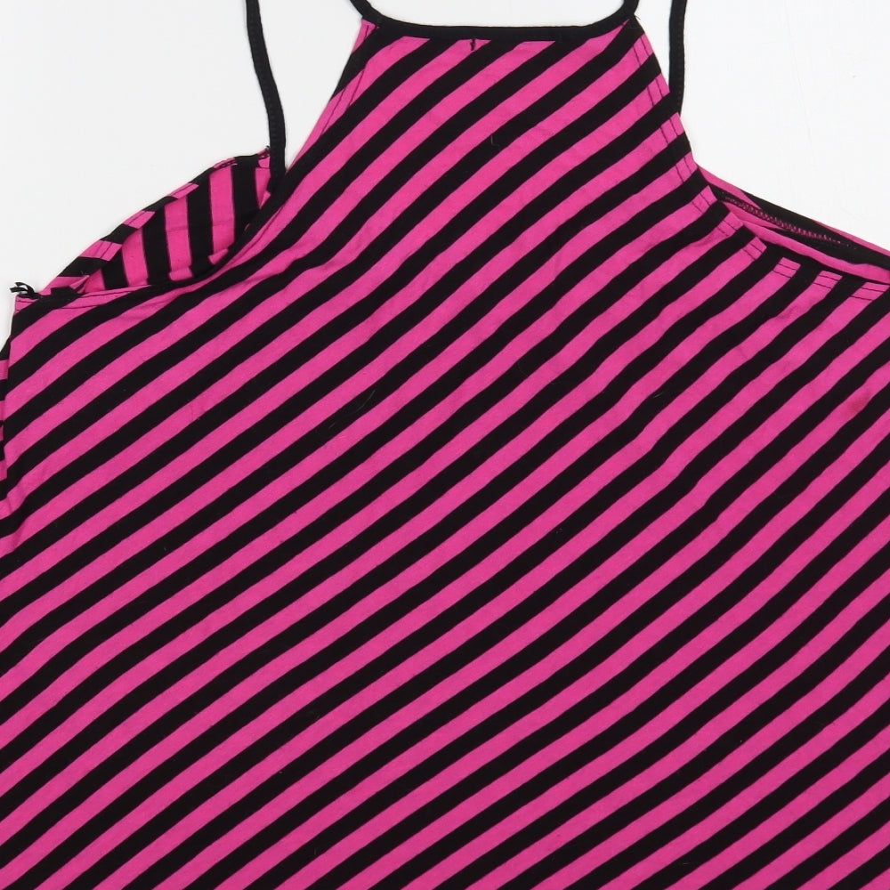 Atmosphere Womens Pink Striped Viscose Camisole Tank Size 14 V-Neck