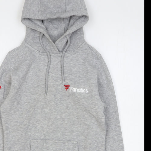 Fanatics Womens Grey Cotton Pullover Hoodie Size 8 Pullover