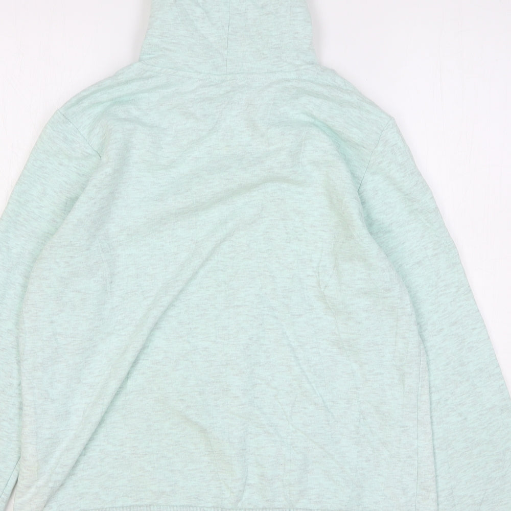 H&M Womens Green Cotton Full Zip Hoodie Size L Zip