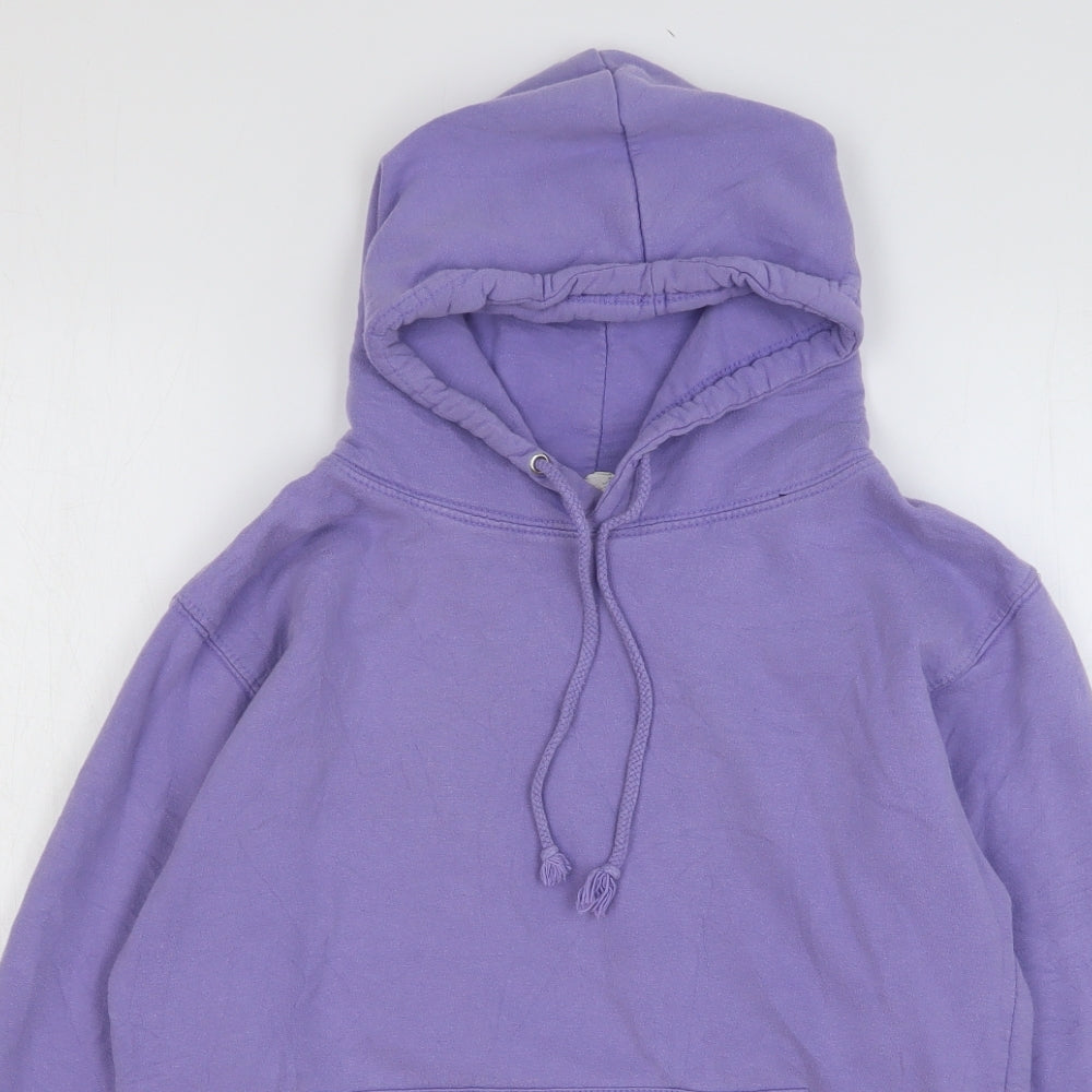 Awdis Womens Purple Cotton Pullover Hoodie Size S Pullover