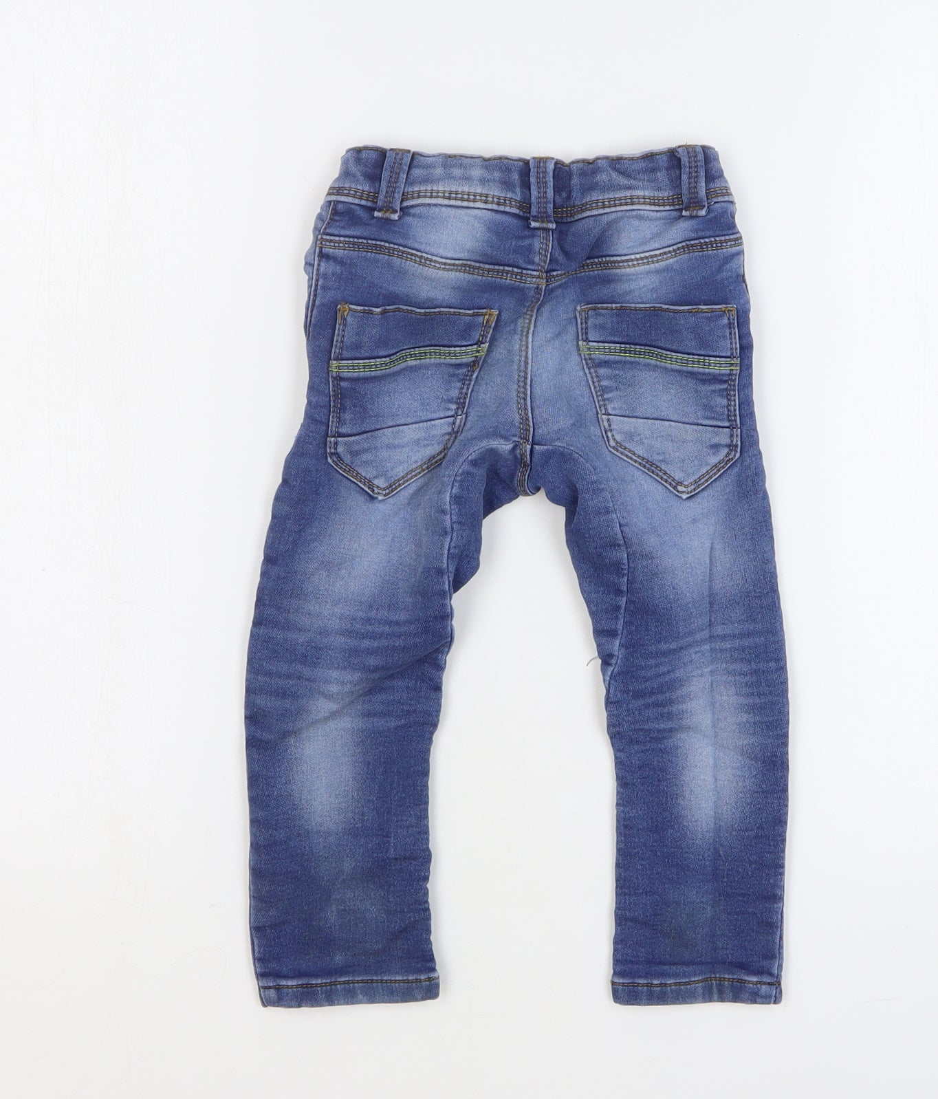 Mini Club Boys Blue Cotton Capri Jeans Size 18-24 Months Button