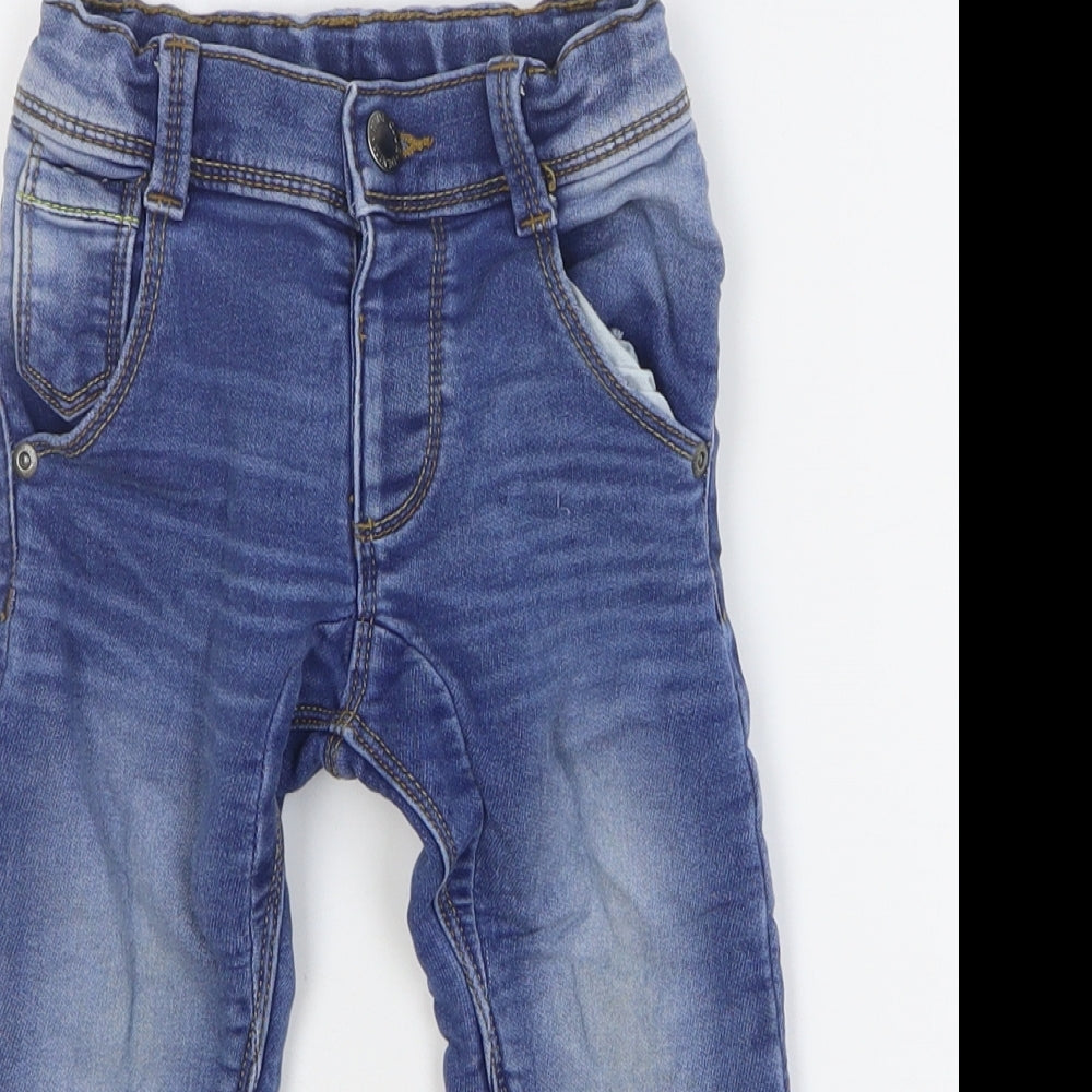 Mini Club Boys Blue Cotton Capri Jeans Size 18-24 Months Button