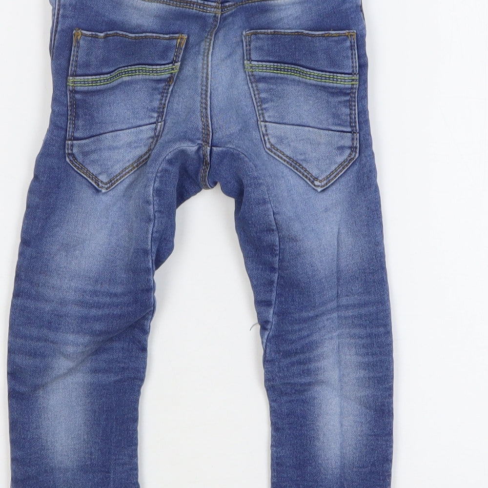 Mini Club Boys Blue Cotton Capri Jeans Size 18-24 Months Button