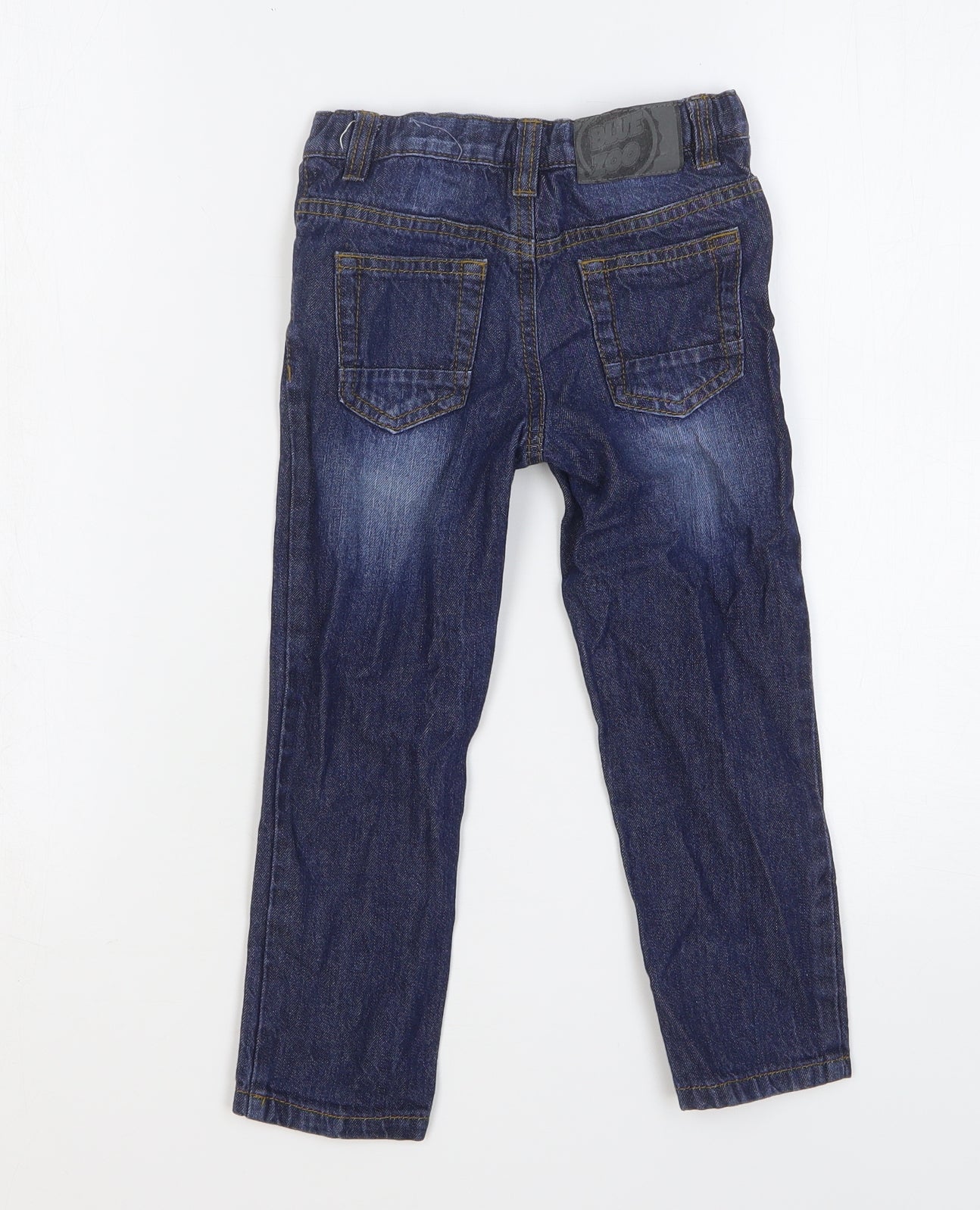 Blue Zoo Boys Blue Cotton Skinny Jeans Size 3-4 Years Regular Snap