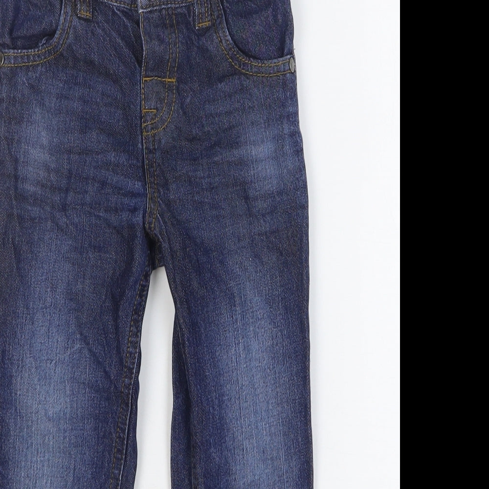 Blue Zoo Boys Blue Cotton Skinny Jeans Size 3-4 Years Regular Snap