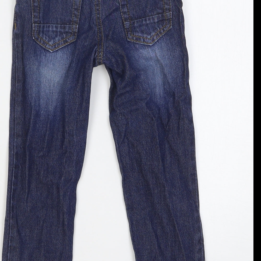 Blue Zoo Boys Blue Cotton Skinny Jeans Size 3-4 Years Regular Snap