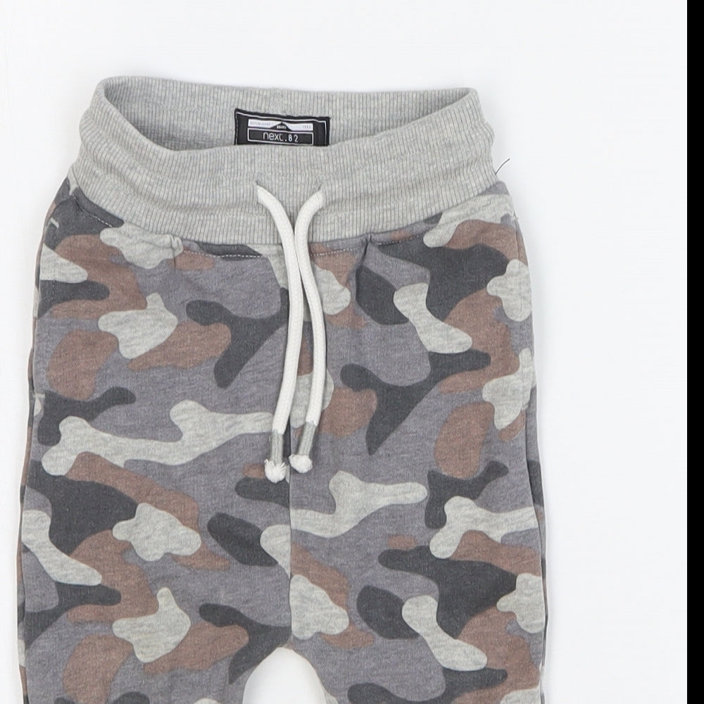 NEXT Boys Multicoloured Camouflage Cotton Sweatpants Trousers Size 12-18 Months Drawstring