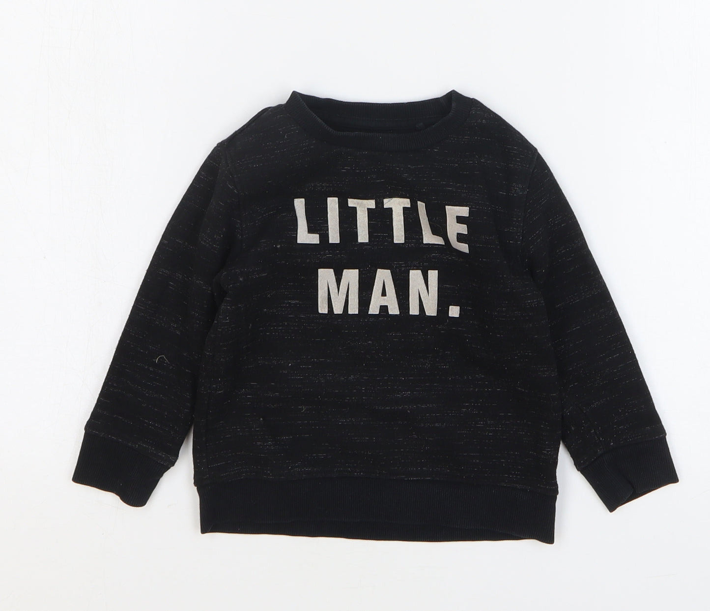 NEXT Boys Black Cotton Pullover Jumper Size 12-18 Months Pullover - Little Man