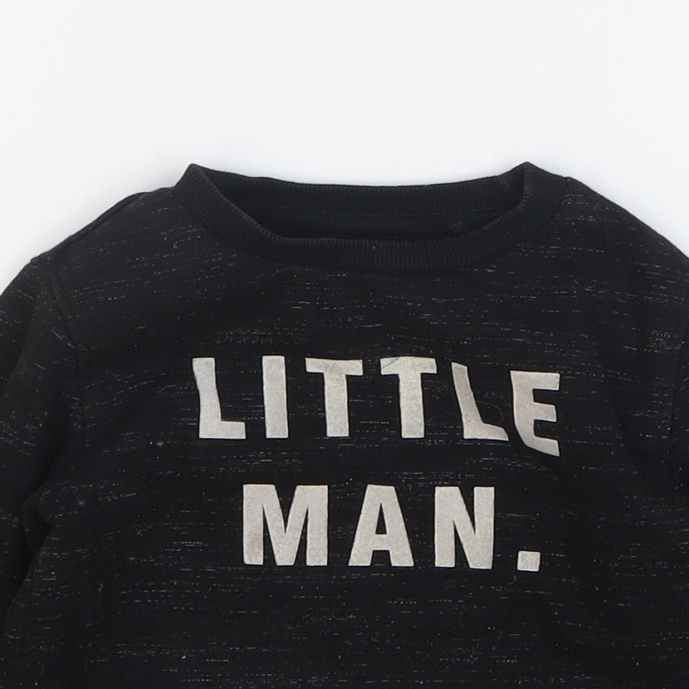 NEXT Boys Black Cotton Pullover Jumper Size 12-18 Months Pullover - Little Man