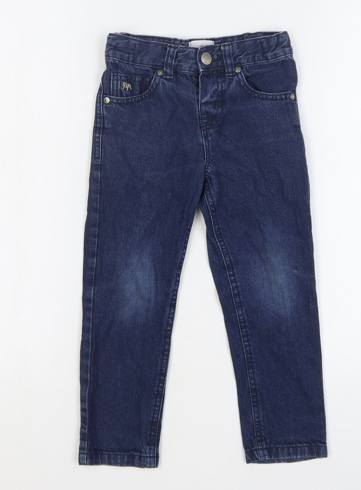 Junior J Boys Blue Cotton Straight Jeans Size 3-4 Years Regular Button