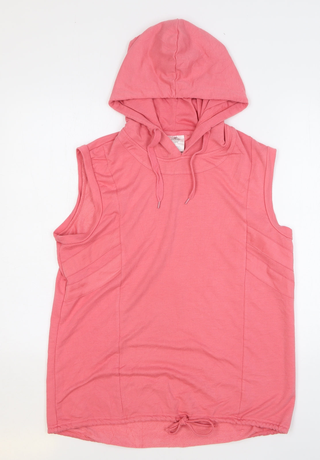 Crane Womens Pink Polyester Vest Hoodie Size L Pullover