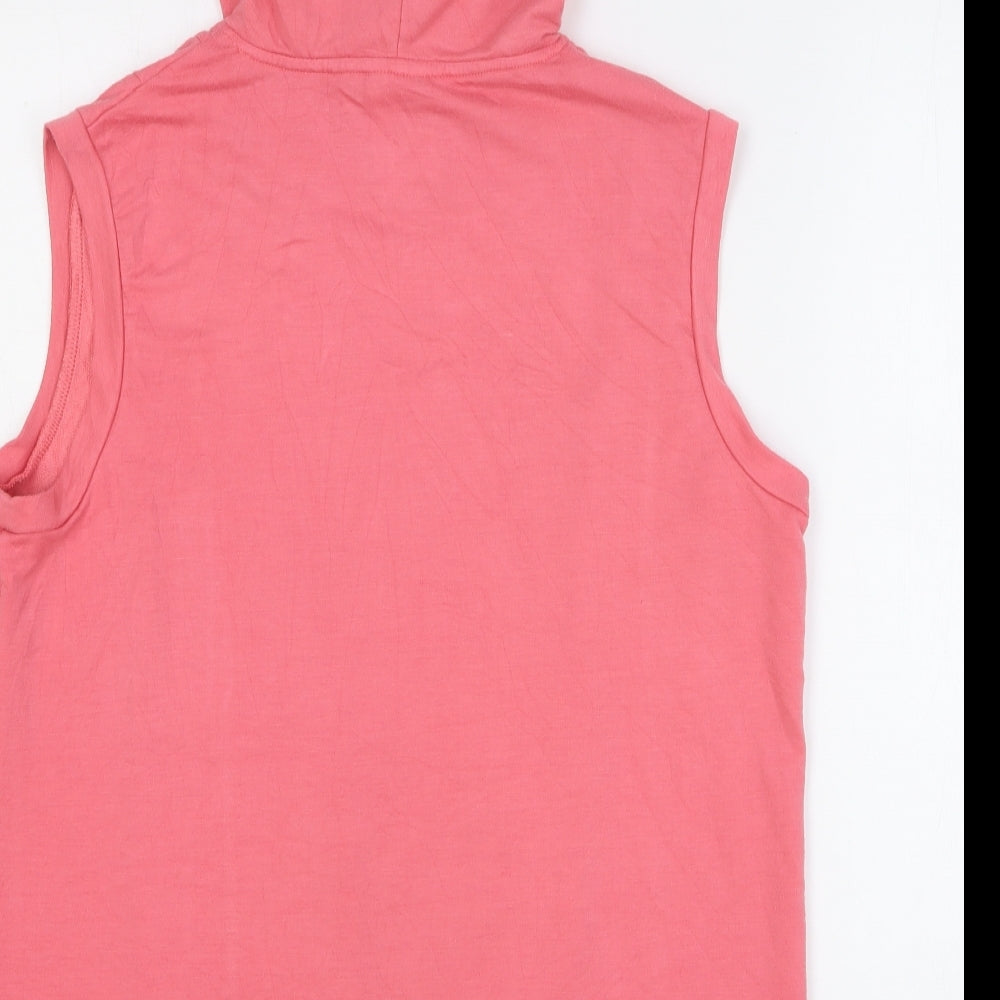 Crane Womens Pink Polyester Vest Hoodie Size L Pullover