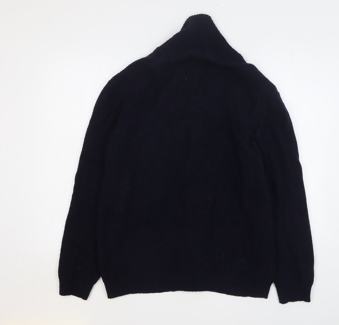 Marks and Spencer Mens Blue V-Neck Wool Cardigan Jumper Size M