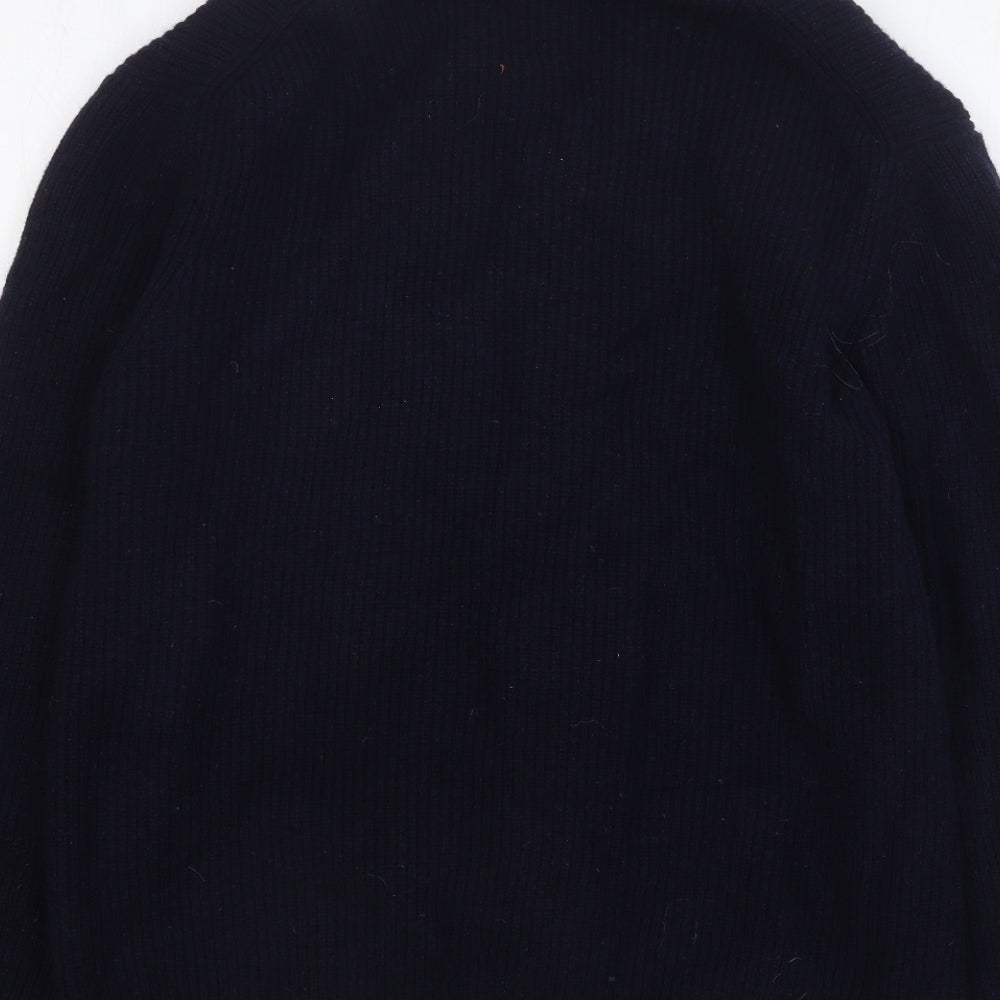 Marks and Spencer Mens Blue V-Neck Wool Cardigan Jumper Size M