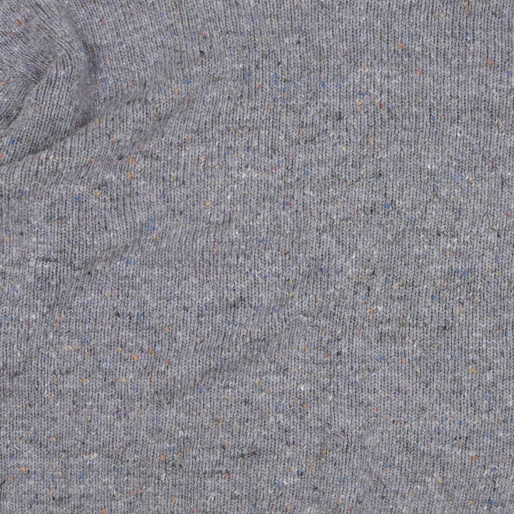 Box Clever Mens Grey Round Neck Acrylic Pullover Jumper Size XL