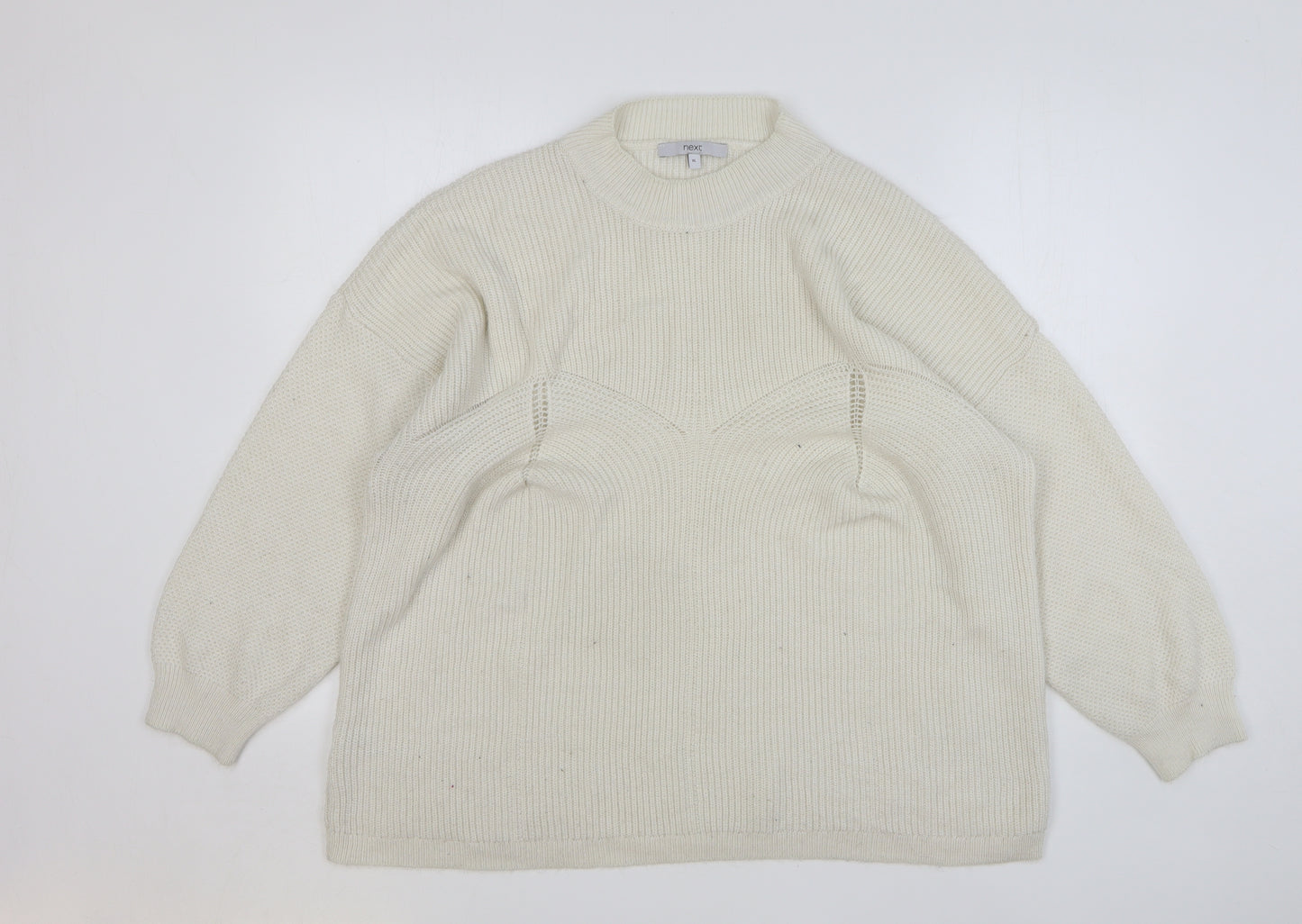 NEXT Womens Ivory High Neck Acrylic Pullover Jumper Size XL