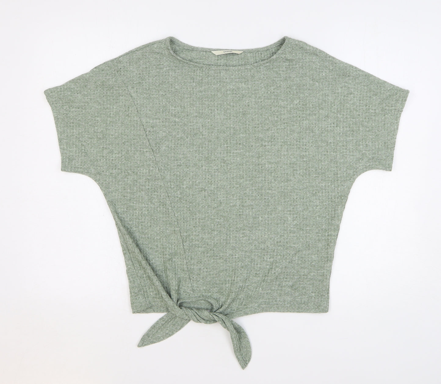 George Womens Green Polyester Basic T-Shirt Size 8 Roll Neck