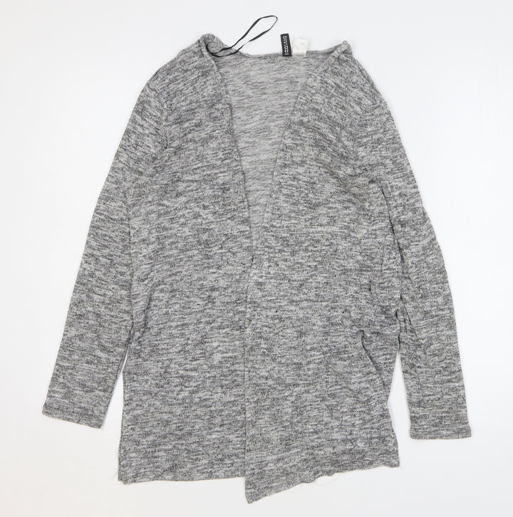 H&M Womens Grey V-Neck Polyester Cardigan Jumper Size M