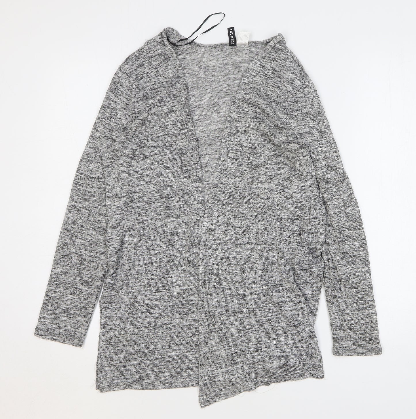 H&M Womens Grey V-Neck Polyester Cardigan Jumper Size M